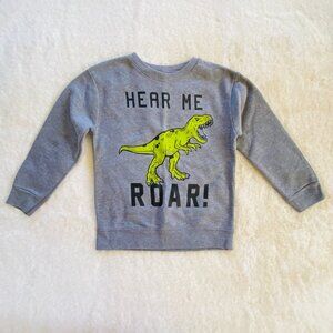 Garanimals Dinosaur Pullover Gray Sweatshirt Boy's Size 5T Hear Me Roar